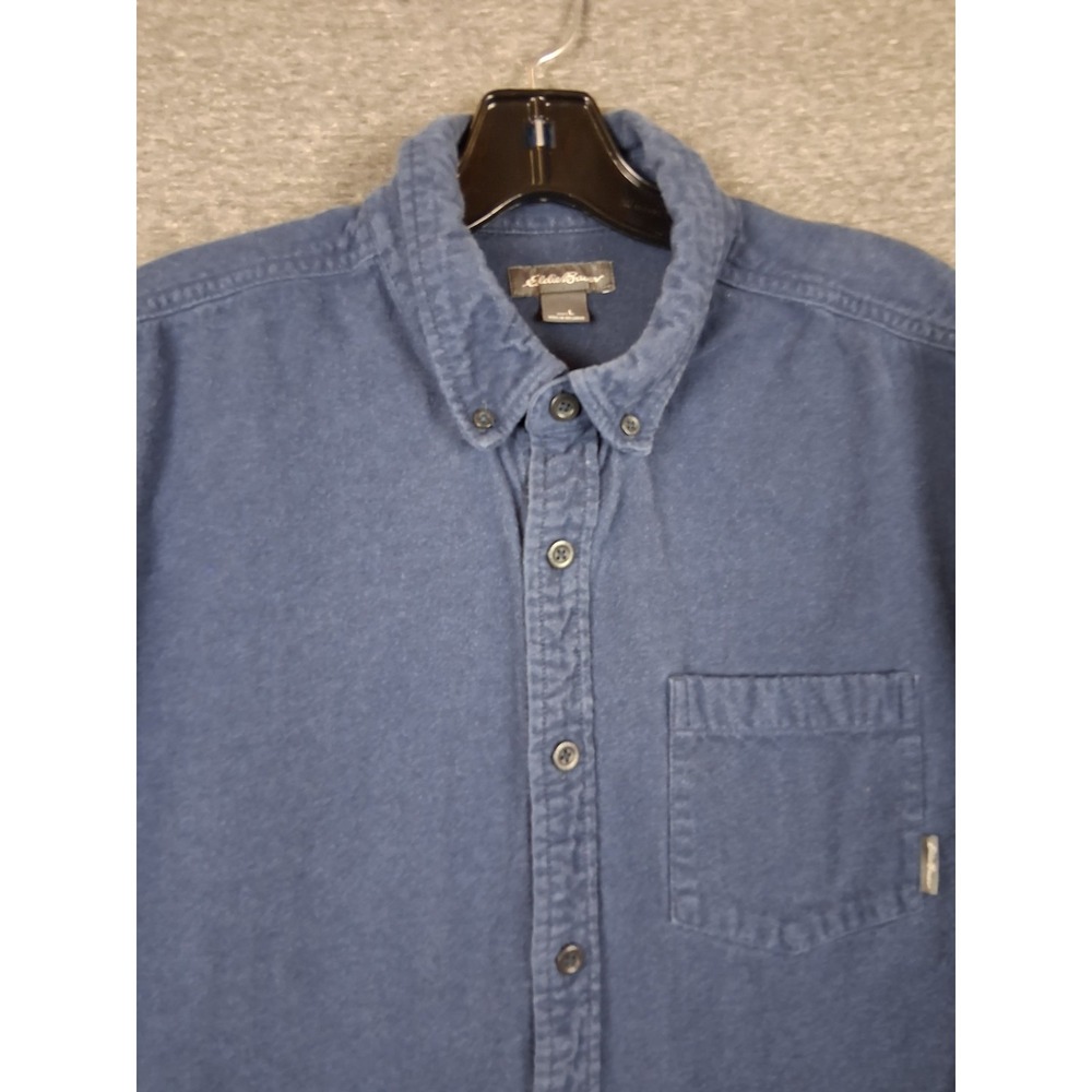 Eddie Bauer Mens Shirt Large Blue Flannel Button Down Lumberjack Fall PNW Cabin
